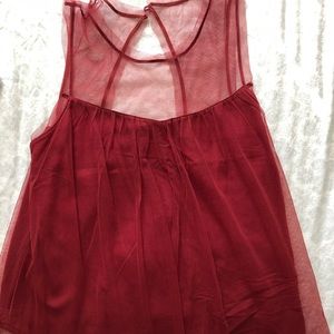 Wine Red/Burgundy Sheer Top from Hollister